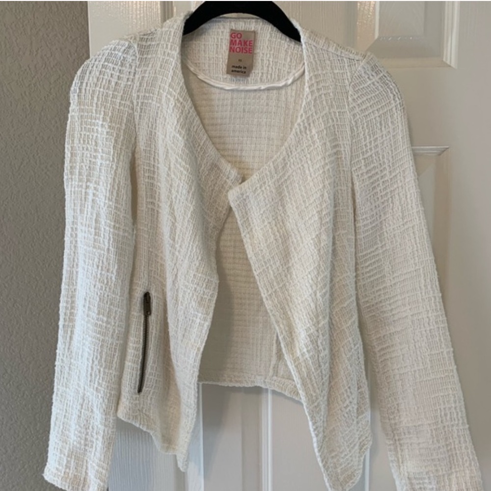 Go Make Noise Textured Drape Front Jacket